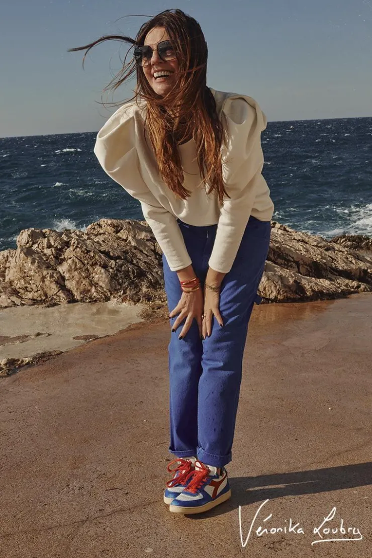 Femme Le Temps des Cerises Coupe Boyfit-Charpentier Boyfit By Veronika Loubry Jeans Bleu