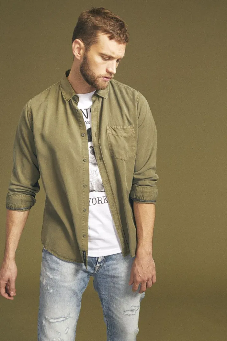 Homme Le Temps des Cerises Chemises-Chemise Balt Kaki