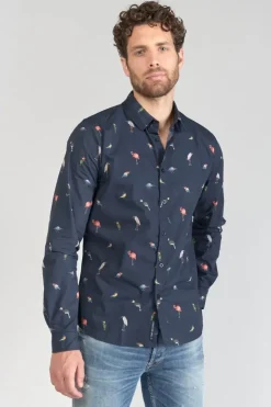 Homme Le Temps des Cerises Chemises-Chemise Birdy A Motif Oiseaux