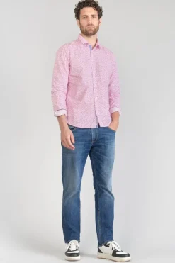 Homme Le Temps des Cerises Chemises-Chemise Brotel Rose A Motif Fleuri