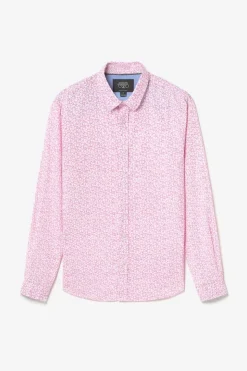 Homme Le Temps des Cerises Chemises-Chemise Brotel Rose A Motif Fleuri