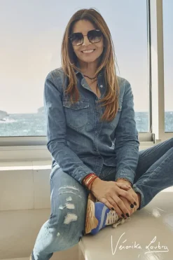 Femme Le Temps des Cerises Chemises Et Vestes-Chemise En Jeans Josy Bleue By Veronika Loubry