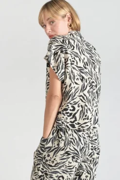 Femme Le Temps des Cerises Chemises-Chemise En Lin Melange Noor A Motif Animalier