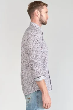 Homme Le Temps des Cerises Chemises-Chemise Flam A Motif Fleuri Rose