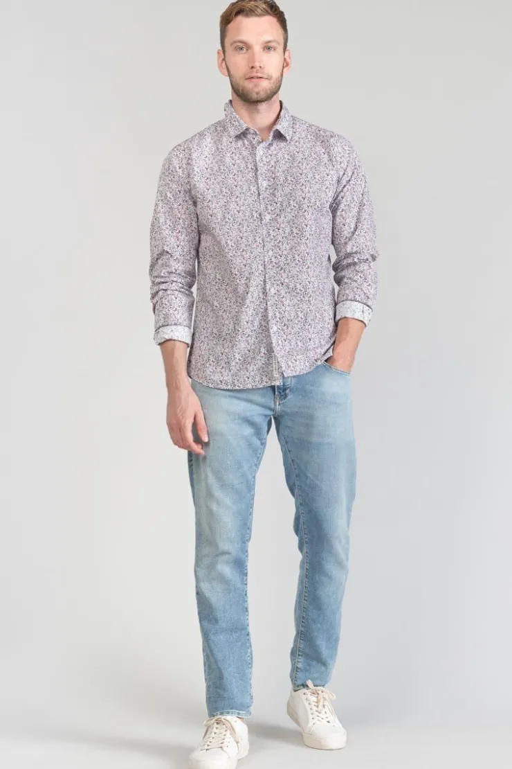 Homme Le Temps des Cerises Chemises-Chemise Flam A Motif Fleuri Rose