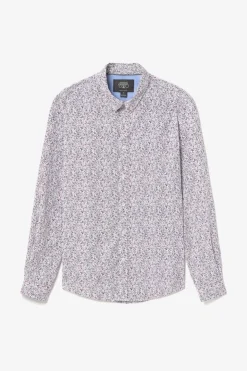 Homme Le Temps des Cerises Chemises-Chemise Flam A Motif Fleuri Rose