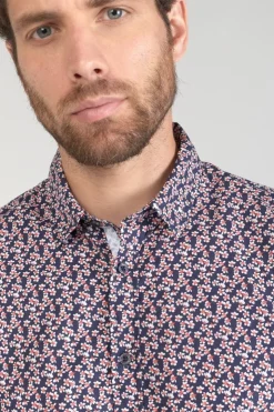 Homme Le Temps des Cerises Chemises-Chemise Floy A Motif Fleuri Rouge