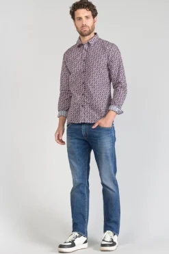 Homme Le Temps des Cerises Chemises-Chemise Floy A Motif Fleuri Rouge