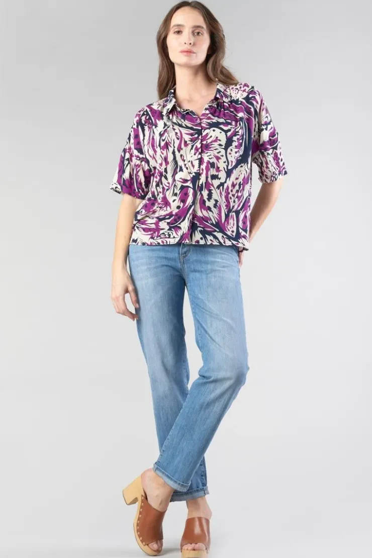 Femme Le Temps des Cerises Chemises-Chemise Gabryel A Motif Jungle Violine