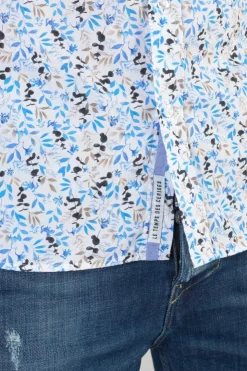 Homme Le Temps des Cerises Chemises-Chemise Mariot Blanche A Motif Feuilles