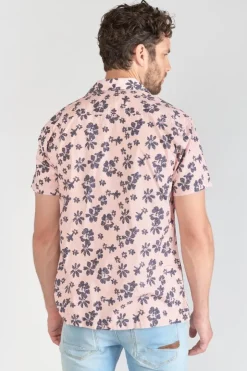 Homme Le Temps des Cerises Chemises-Chemise Postir Rose A Motif Fleuri