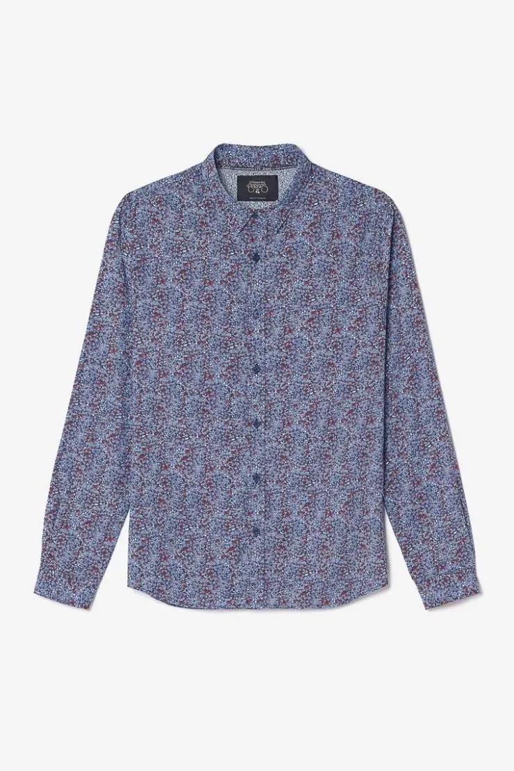 Homme Le Temps des Cerises Chemises-Chemise Retil Bleu Marine A Motif