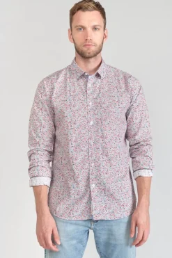 Homme Le Temps des Cerises Chemises-Chemise Rodel A Motif Fleuri Rouge Et Bleu