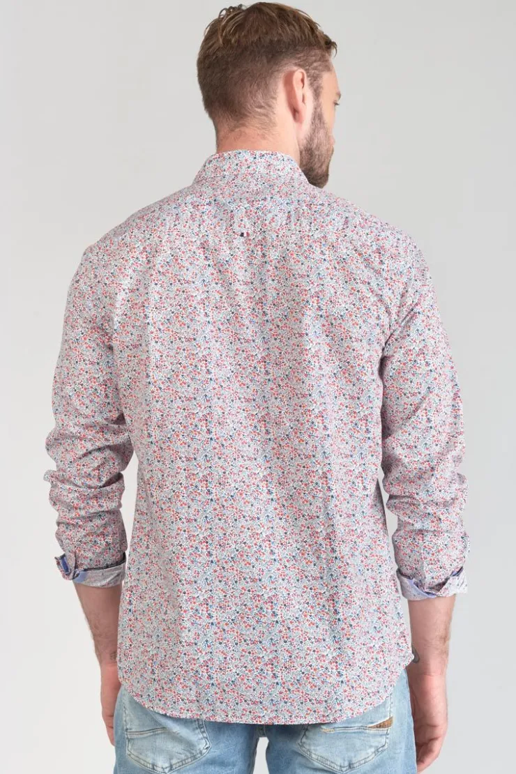Homme Le Temps des Cerises Chemises-Chemise Rodel A Motif Fleuri Rouge Et Bleu