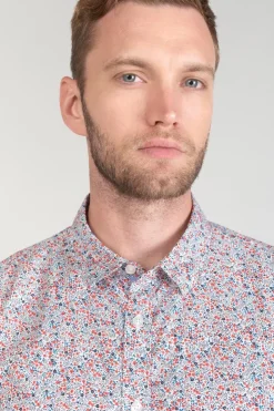 Homme Le Temps des Cerises Chemises-Chemise Rodel A Motif Fleuri Rouge Et Bleu