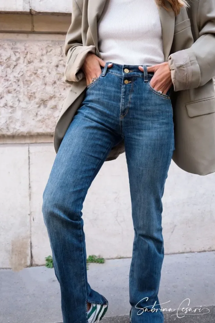 Femme Le Temps des Cerises Coupe Regular-Collab @Sabrinacsari Roma 400/19 Mom Taille Haute Jeans Bleu N°1