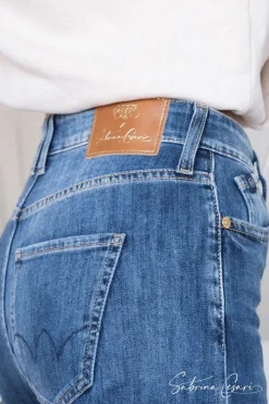 Femme Le Temps des Cerises Coupe Regular-Collab @Sabrinacsari Roma 400/19 Mom Taille Haute Jeans Bleu N°1