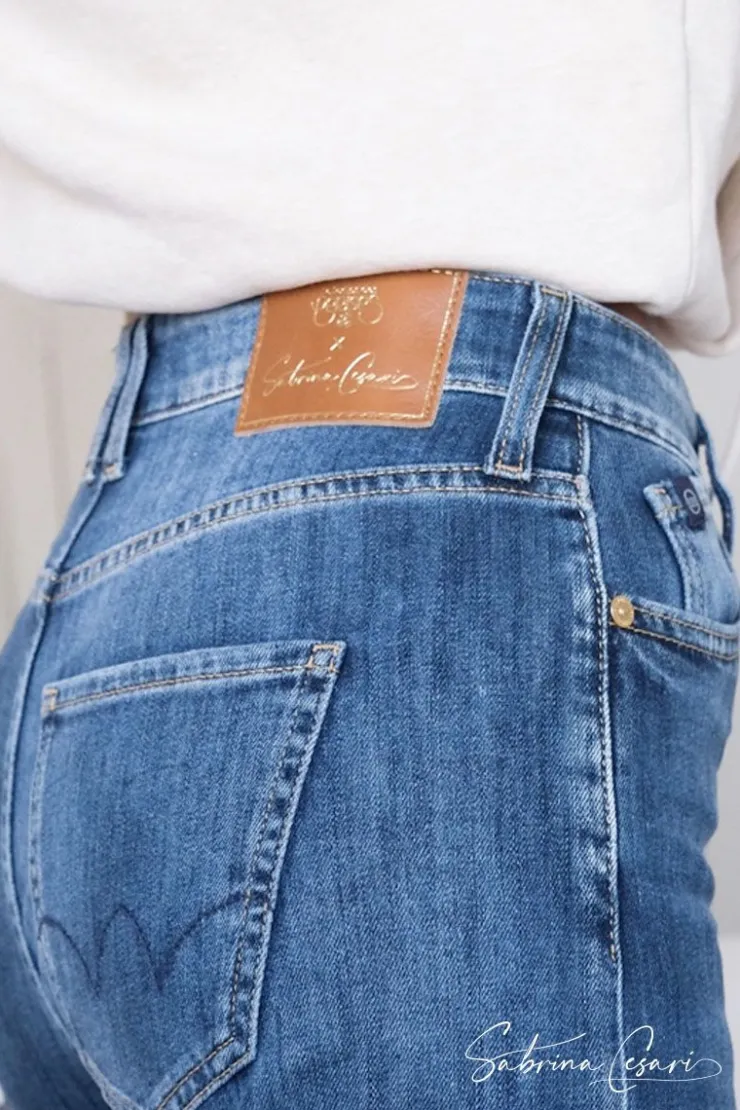 Femme Le Temps des Cerises Coupe Regular-Collab @Sabrinacsari Roma 400/19 Mom Taille Haute Jeans Bleu N°1