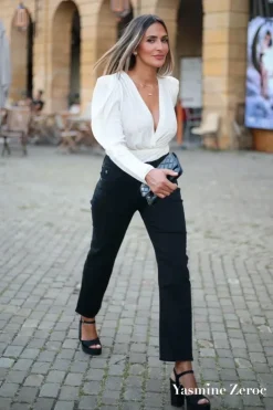 Femme Le Temps des Cerises Coupe Regular-Collab @Yasmine.Zeroc Amour 400/18 Mom Taille Haute 7/8Eme Jeans Noir N°1