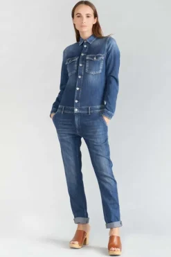 Femme Le Temps des Cerises Salopettes & Combinaisons-Combinaison En Jeans Sena Bleue