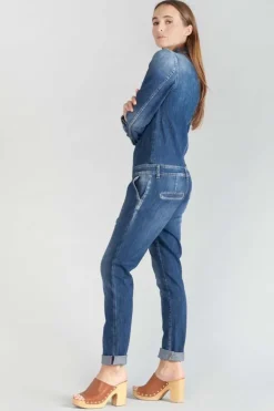 Femme Le Temps des Cerises Salopettes & Combinaisons-Combinaison En Jeans Sena Bleue