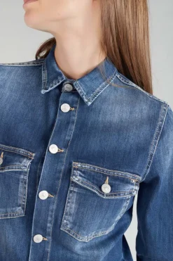 Femme Le Temps des Cerises Salopettes & Combinaisons-Combinaison En Jeans Sena Bleue