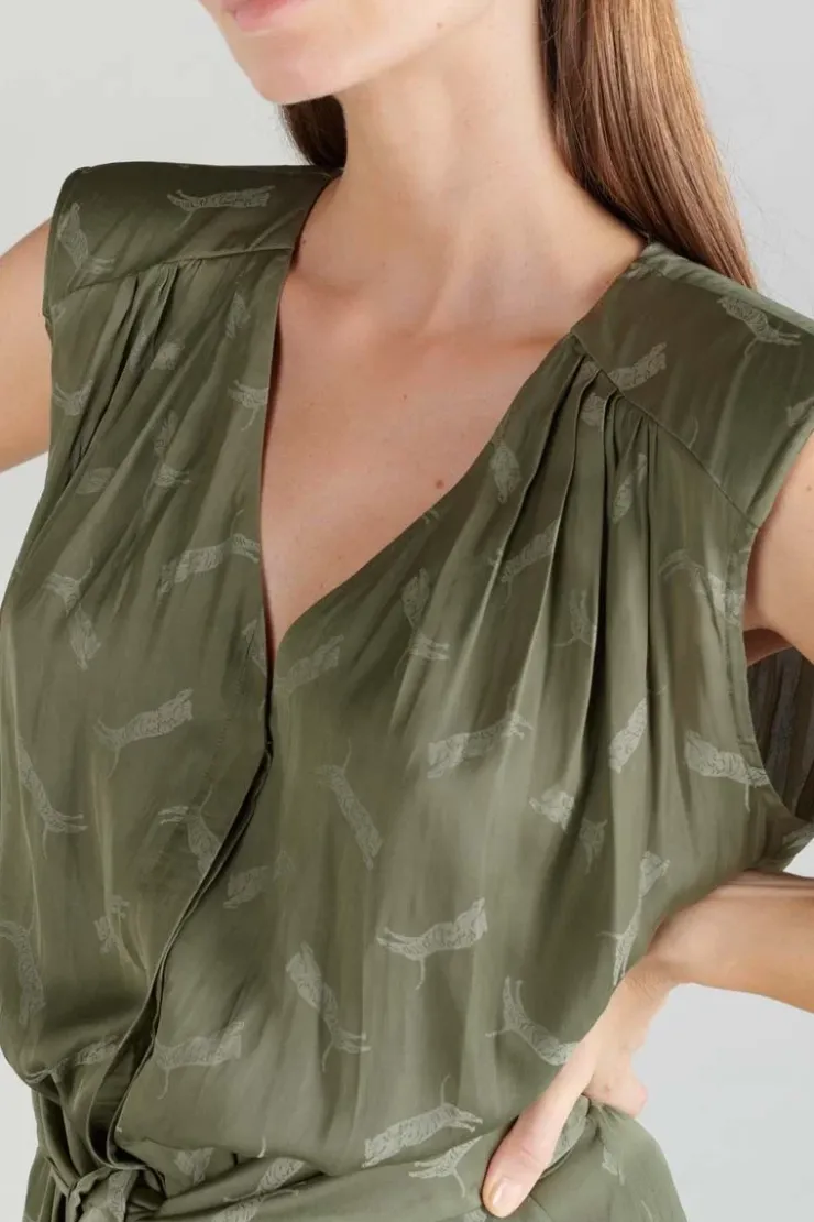 Femme Le Temps des Cerises Combinaisons-Combinaison Pantalon Arte En Jacquard Kaki