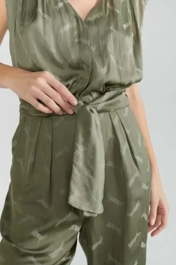 Femme Le Temps des Cerises Combinaisons-Combinaison Pantalon Arte En Jacquard Kaki