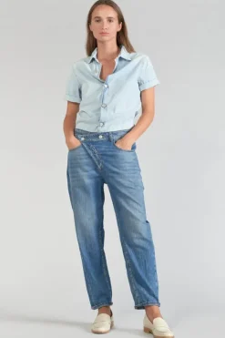 Femme Le Temps des Cerises Coupe Criss Cross-Combinaison Pantalon Cozette En Jeans Bleu