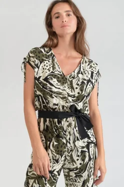 Femme Le Temps des Cerises Combinaisons-Combinaison Pantalon Heloise A Motif Jungle