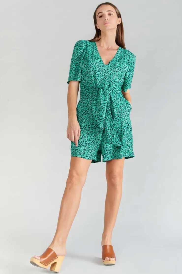 Femme Le Temps des Cerises Combinaisons-Combi-Short Amira A Motif Vert