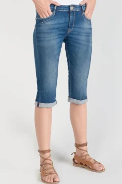 Femme Le Temps des Cerises Jupes & Shorts-Corsaire Vallon En Jeans Bleu Delave