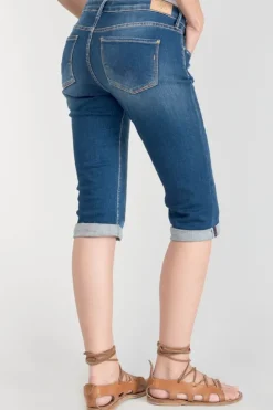 Femme Le Temps des Cerises Jupes & Shorts-Corsaire Vallon En Jeans Bleu Delave