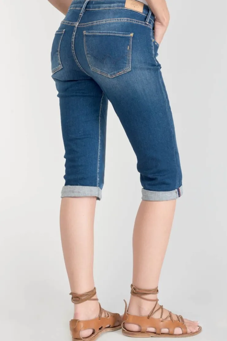 Femme Le Temps des Cerises Jupes & Shorts-Corsaire Vallon En Jeans Bleu Delave