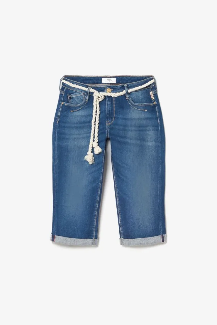 Femme Le Temps des Cerises Jupes & Shorts-Corsaire Vallon En Jeans Bleu Delave