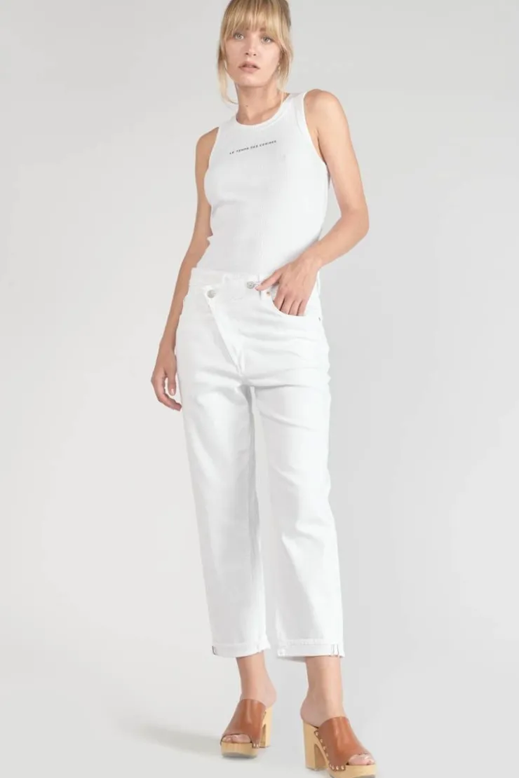 Femme Le Temps des Cerises Coupe Boyfit-Cosy Boyfit 7/8Eme Jeans Blanc