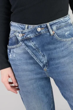 Femme Le Temps des Cerises Coupe Boyfit-Cosy Boyfit 7/8Eme Jeans Destroy Vintage Bleu N°4