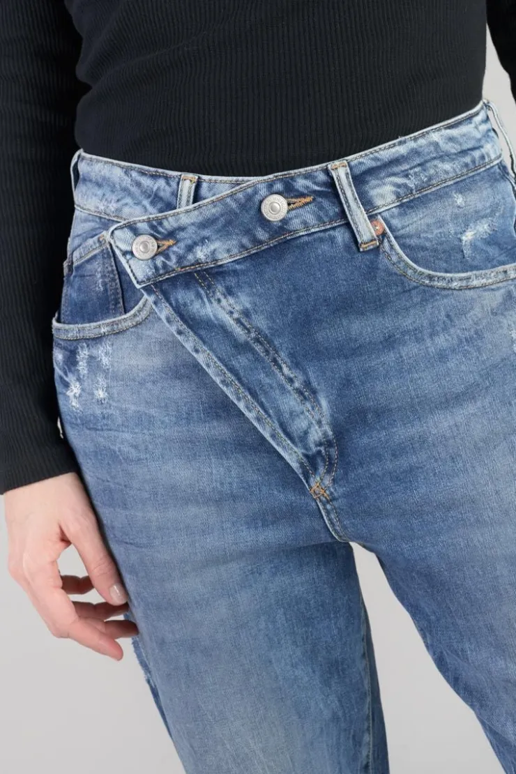 Femme Le Temps des Cerises Coupe Boyfit-Cosy Boyfit 7/8Eme Jeans Destroy Vintage Bleu N°4