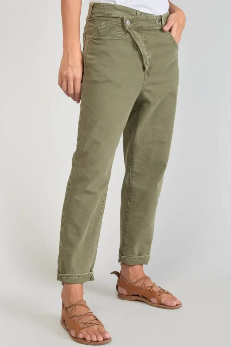 Femme Le Temps des Cerises Coupe Boyfit-Cosy Boyfit 7/8Eme Jeans Kaki