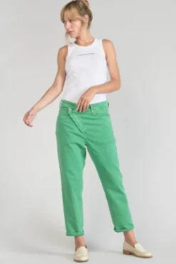 Femme Le Temps des Cerises Coupe Boyfit-Cosy Boyfit 7/8Eme Jeans Vert Menthe