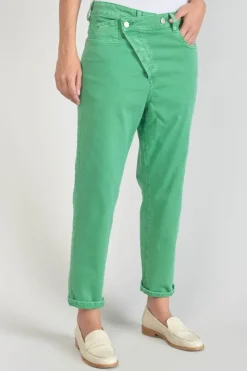 Femme Le Temps des Cerises Coupe Boyfit-Cosy Boyfit 7/8Eme Jeans Vert Menthe