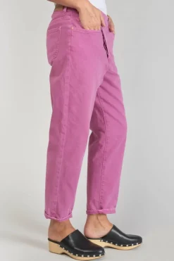 Femme Le Temps des Cerises Coupe Boyfit-Cosy Boyfit 7/8Eme Jeans Violet Rose