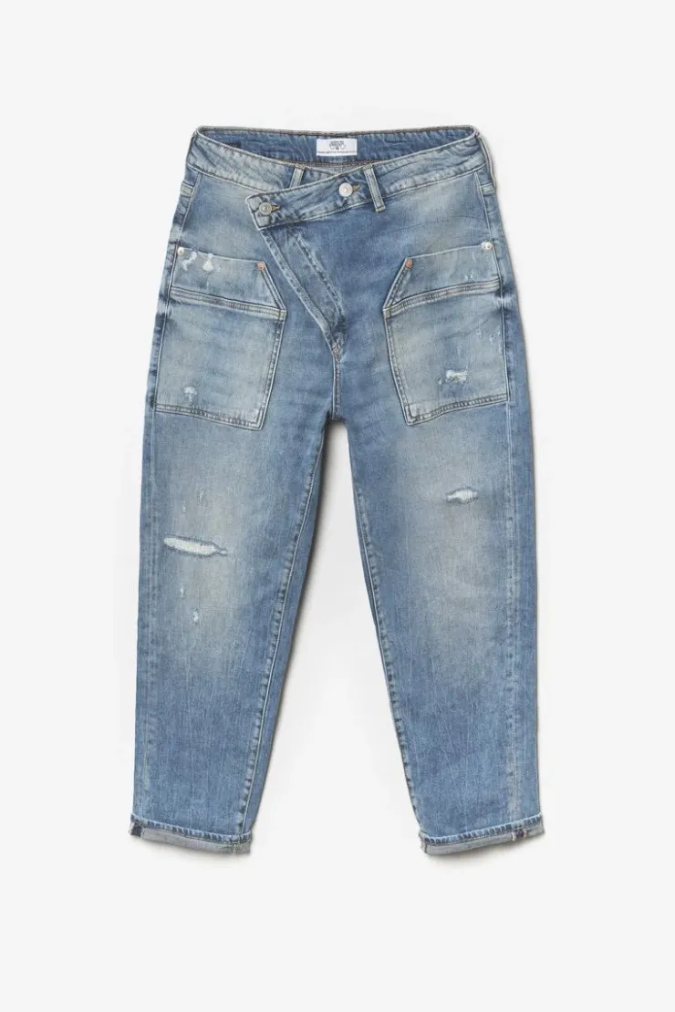 Femme Le Temps des Cerises Coupe Boyfit-Cosy Pocket Boyfit 7/8Eme Jeans Destroy Bleu N°4