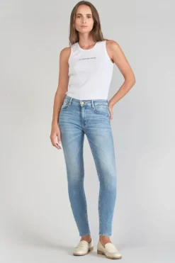 Femme Le Temps des Cerises Coupe Slim-Dari Pulp Slim Taille Haute 7/8Eme Jeans Bleu N°4