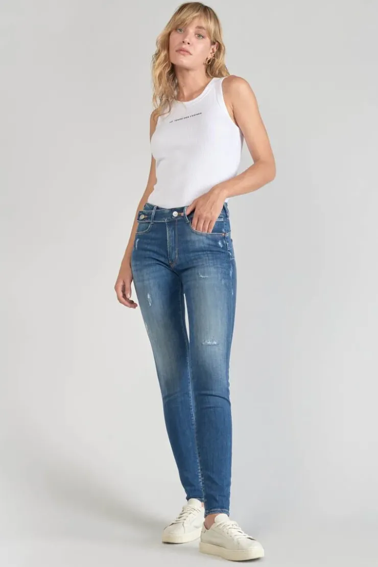 Femme Le Temps des Cerises Coupe Slim-Dina Pulp Slim Taille Haute Jeans Destroy Bleu N°2