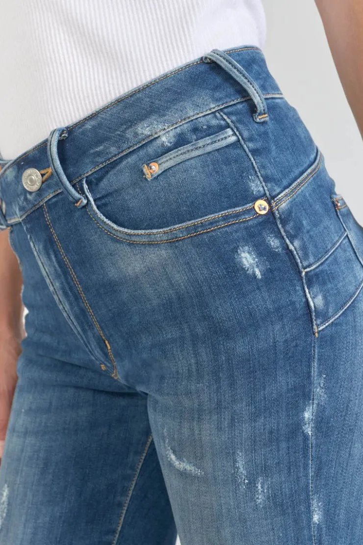 Femme Le Temps des Cerises Coupe Slim-Dina Pulp Slim Taille Haute Jeans Destroy Bleu N°2
