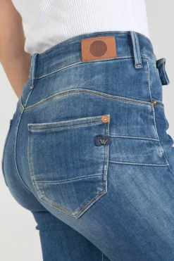 Femme Le Temps des Cerises Coupe Slim-Dina Pulp Slim Taille Haute Jeans Destroy Bleu N°2