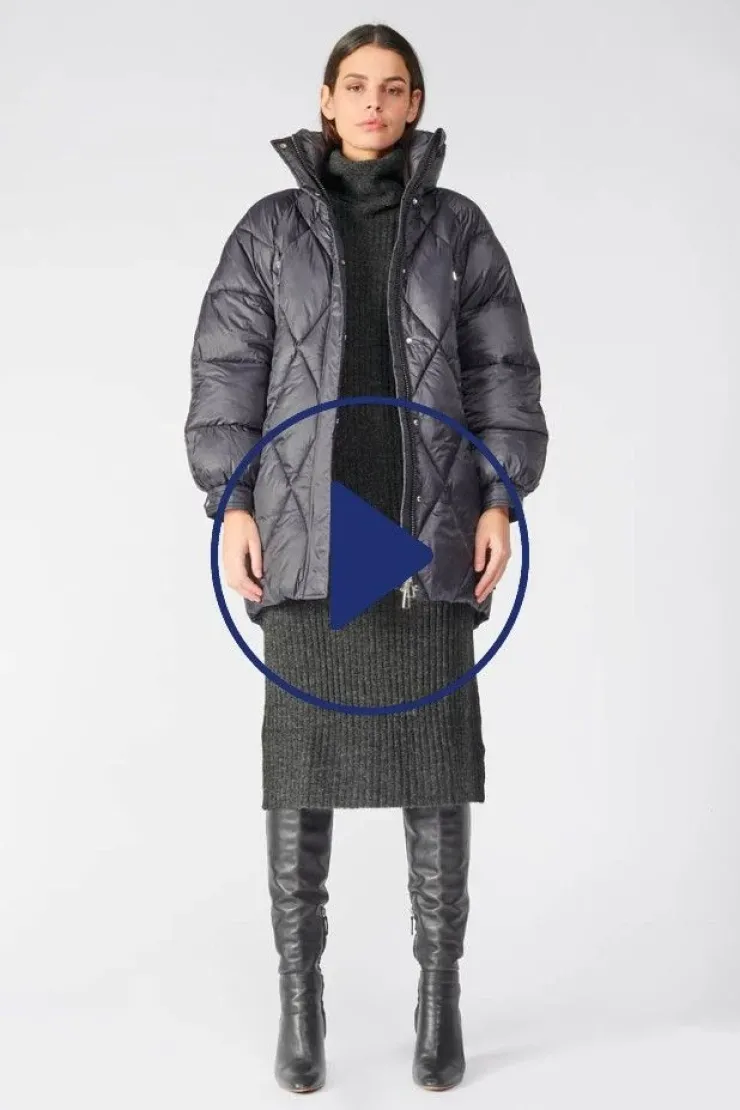 Femme Le Temps des Cerises Manteaux & Doudounes-Doudoune Dotti Noire