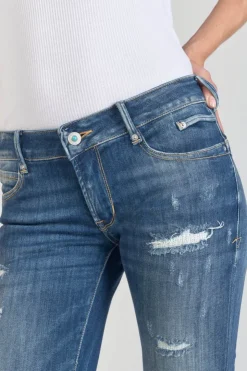 Femme Le Temps des Cerises Coupe Slim-Etoc Pulp Slim 7/8Eme Jeans Destroy Bleu N°2