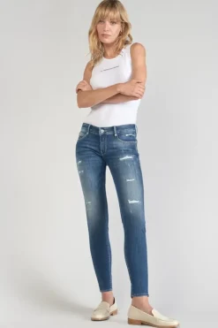 Femme Le Temps des Cerises Coupe Slim-Etoc Pulp Slim 7/8Eme Jeans Destroy Bleu N°2